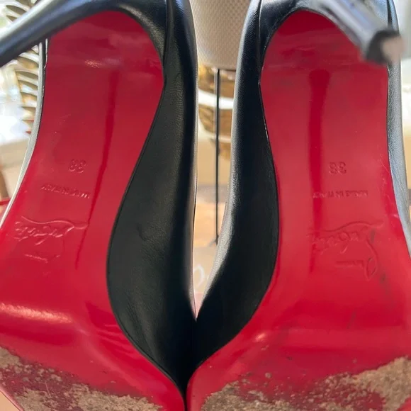 Christian Louboutin Black Pigalle Follies 100mm Leather Pumps - size 38 - Picture 6 of 10